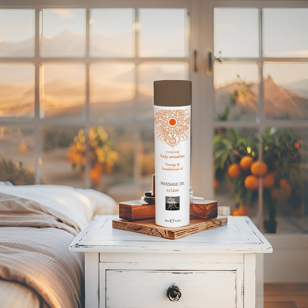 Shiatsu sensual massage oil with orange & sandalwood – Extase blend