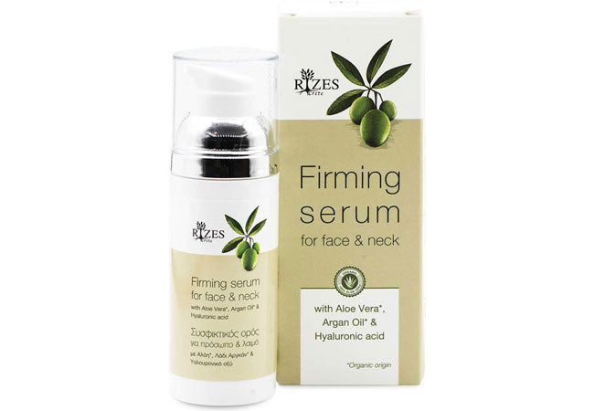 Firming face and neck serum with aloe vera, argan oil and hyaluronic acid