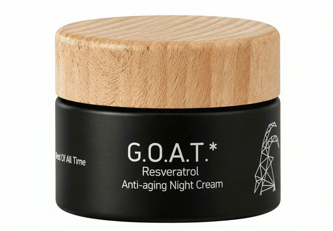 G.O.A.T. Resveratrol Night Cream with 73% organic goat milk for nighttime facial skincare