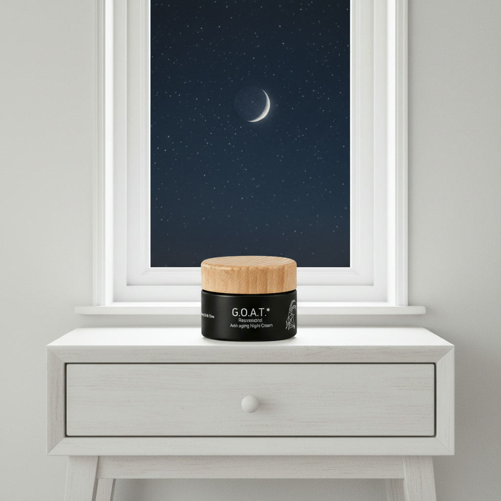 G.O.A.T. Resveratrol Night Cream with 73% organic goat milk for nighttime facial skincare