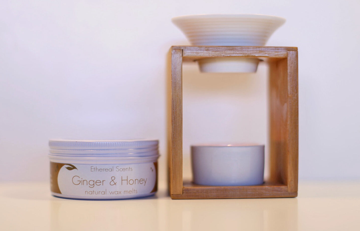 Ginger & Honey wax melts scented hearts in recyclable metal tin