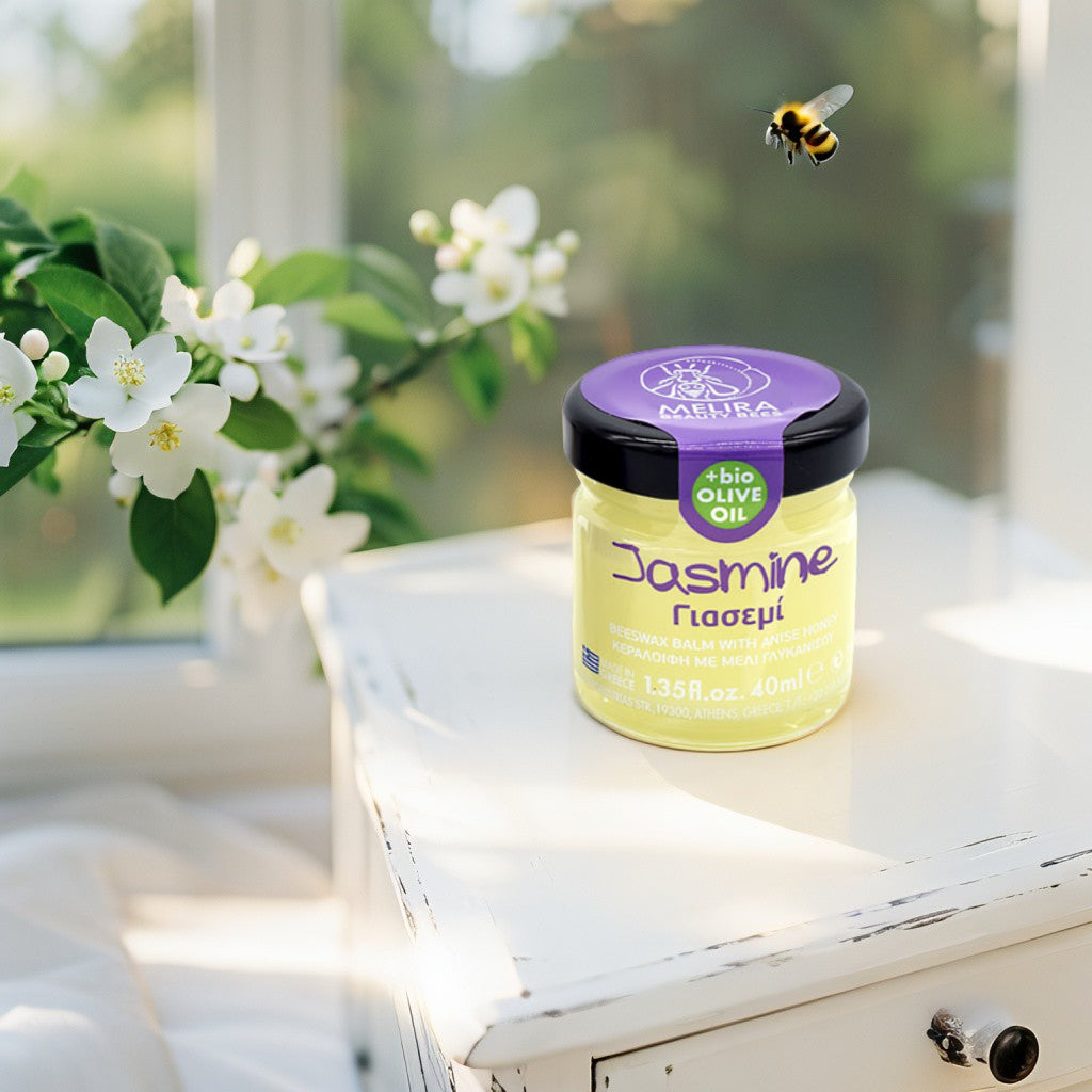Natural beeswax balm with jasmine, shea butter and honey by Melira
