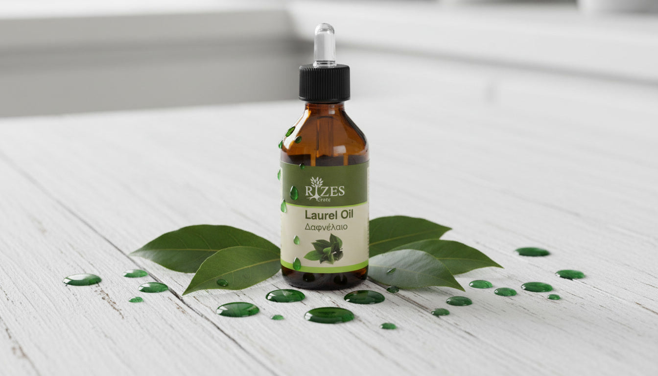 RIZES Crete Bay Laurel Oil with Vitamin E for hair and scalp care