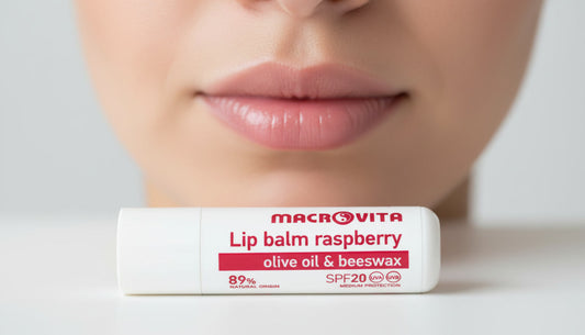 Raspberry lip balm SPF10 hydrating and protective lip care