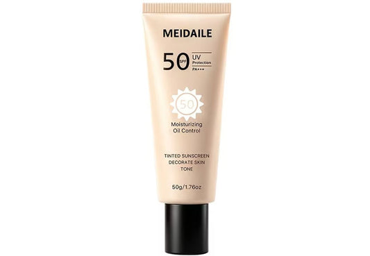 MEIDAILE tinted sunscreen SPF50 natural coverage UVA UVB protection