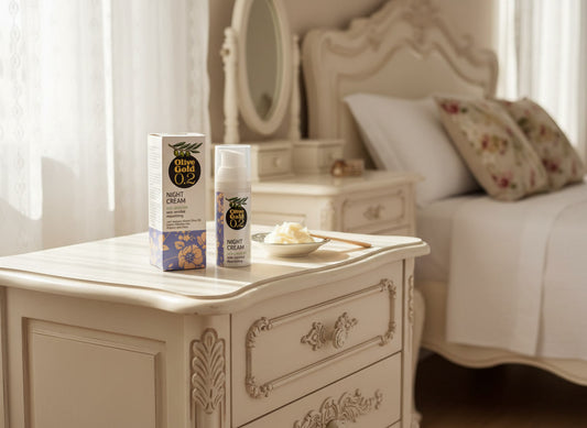Olive Gold anti aging night cream with aloe and hyaluronic acid