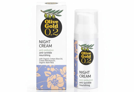 Olive Gold anti aging night cream with aloe and hyaluronic acid