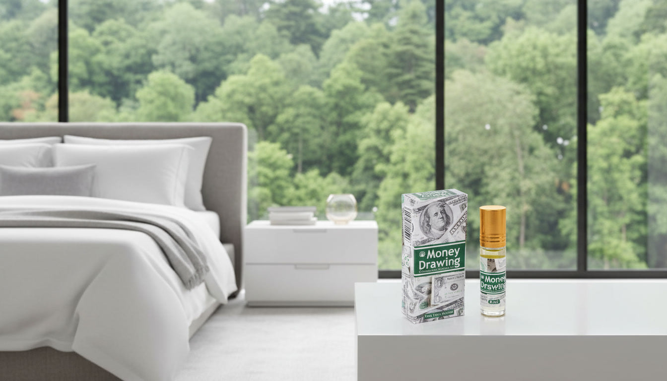 Money Drawing Concentrated Perfume Oil with earthy and spicy fragrance notes
