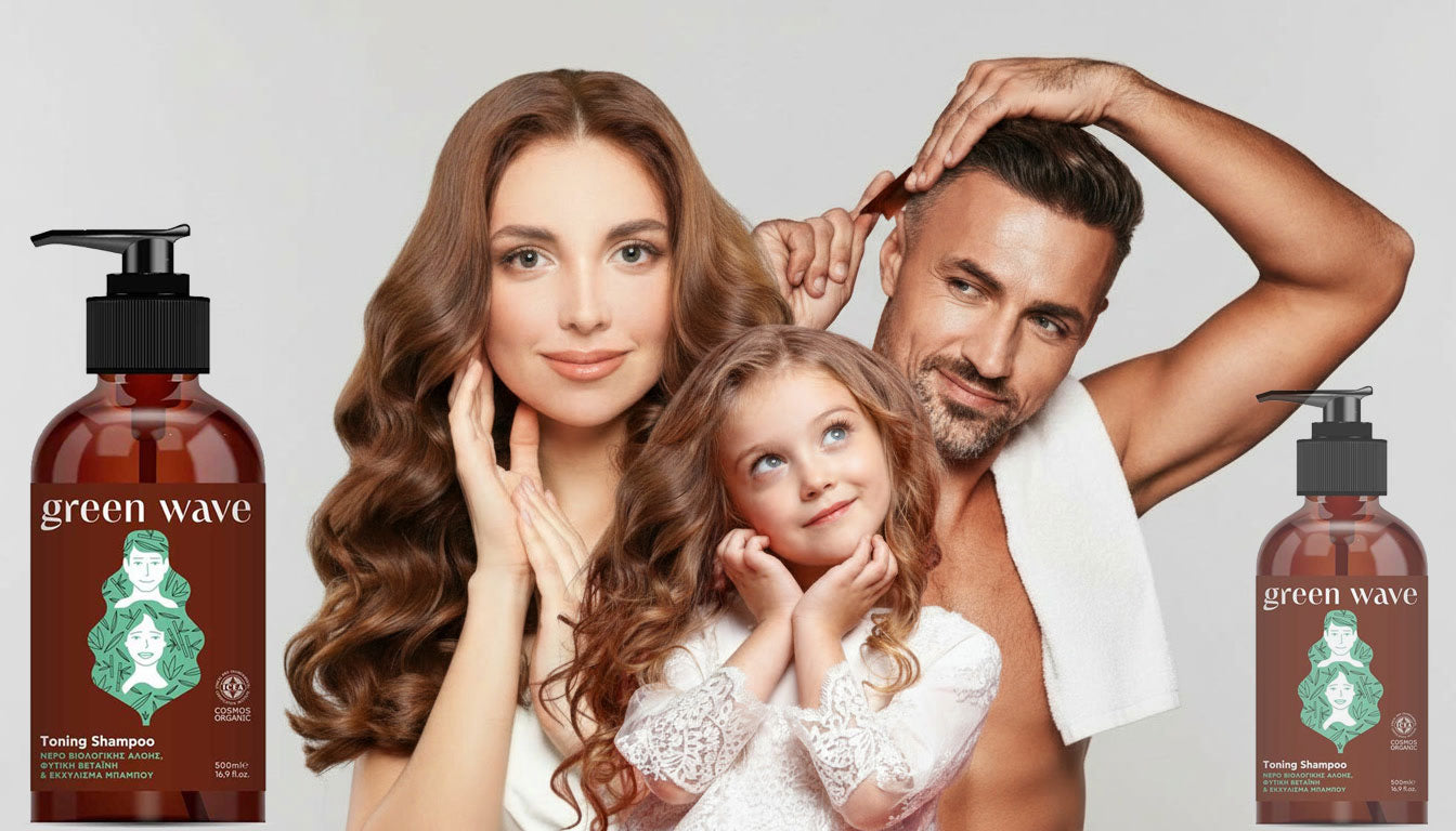 Toning Shampoo Green Wave Family | Σαμπουάν Τόνωσης & Ενδυνάμωσης Μαλλιών με Αλόη & Μπαμπού