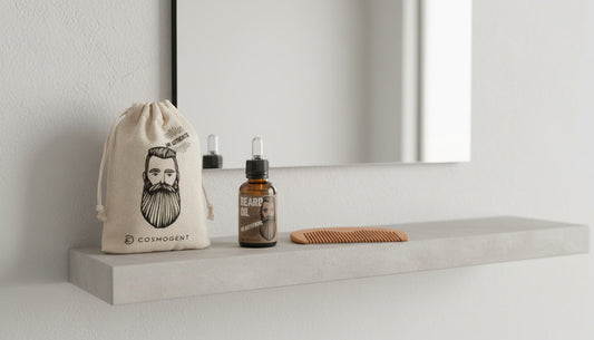Mr Authentic Beard Grooming Set with natural beard oil and wooden comb
