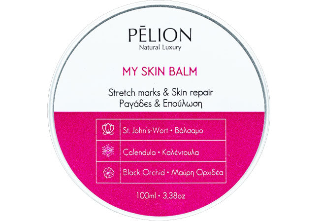 Botanical stretch mark balm with calendula and St. John’s Wort for elastic hydrated skin