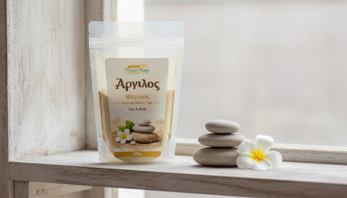natural yellow clay powder mineral skincare face mask