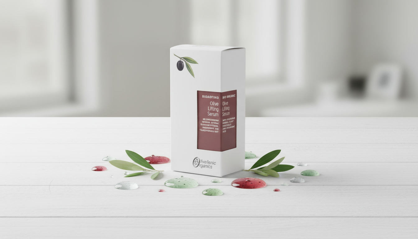 Olive Lifting Firming Serum with plant stem cells for face and neck
