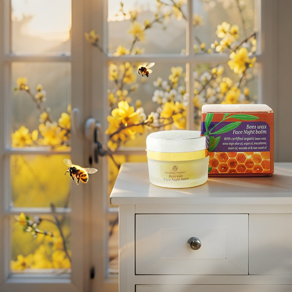 Olivellenic Organics night balm with beeswax and botanical oils