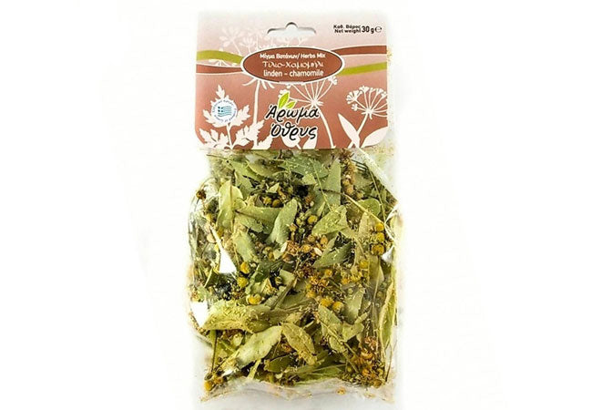 Organic Linden and Chamomile certified organic herbal tea by Aroma Othrys