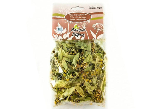 Organic Linden and Chamomile certified organic herbal tea by Aroma Othrys