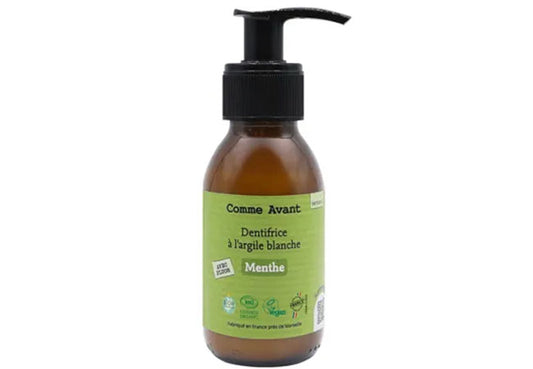 Organic Mint Toothpaste with white clay and 1450 ppm fluoride