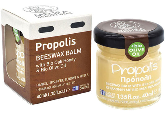 Melira Propolis Beeswax Balm with honey and olive oil for skin healing and hydration