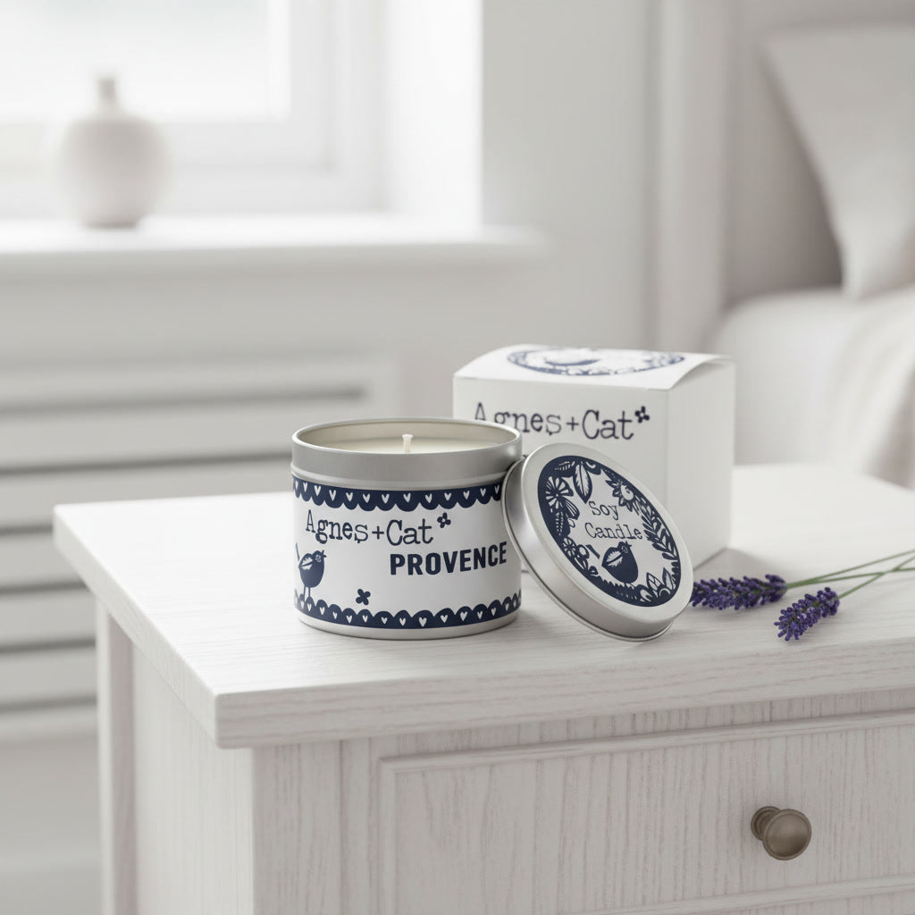 Provence natural soy candle with French lavender, rosemary, sage and citrus fragrance