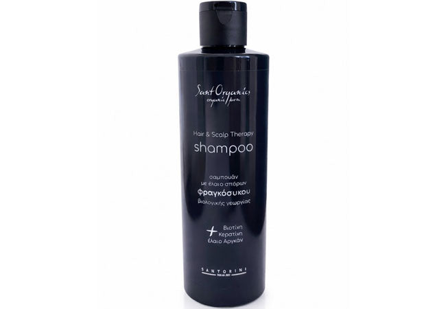 SantOrganics Hair & Scalp Therapy Shampoo with organic prickly pear seed oil for stronger, healthier hair and scalp care
