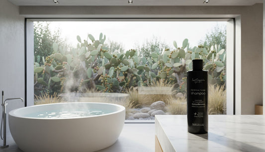 SantOrganics Hair & Scalp Therapy Shampoo with organic prickly pear seed oil for stronger, healthier hair and scalp care