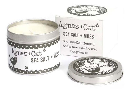 Sea Salt + Moss natural soy candle with sea salt, moss and wet wood fragrance