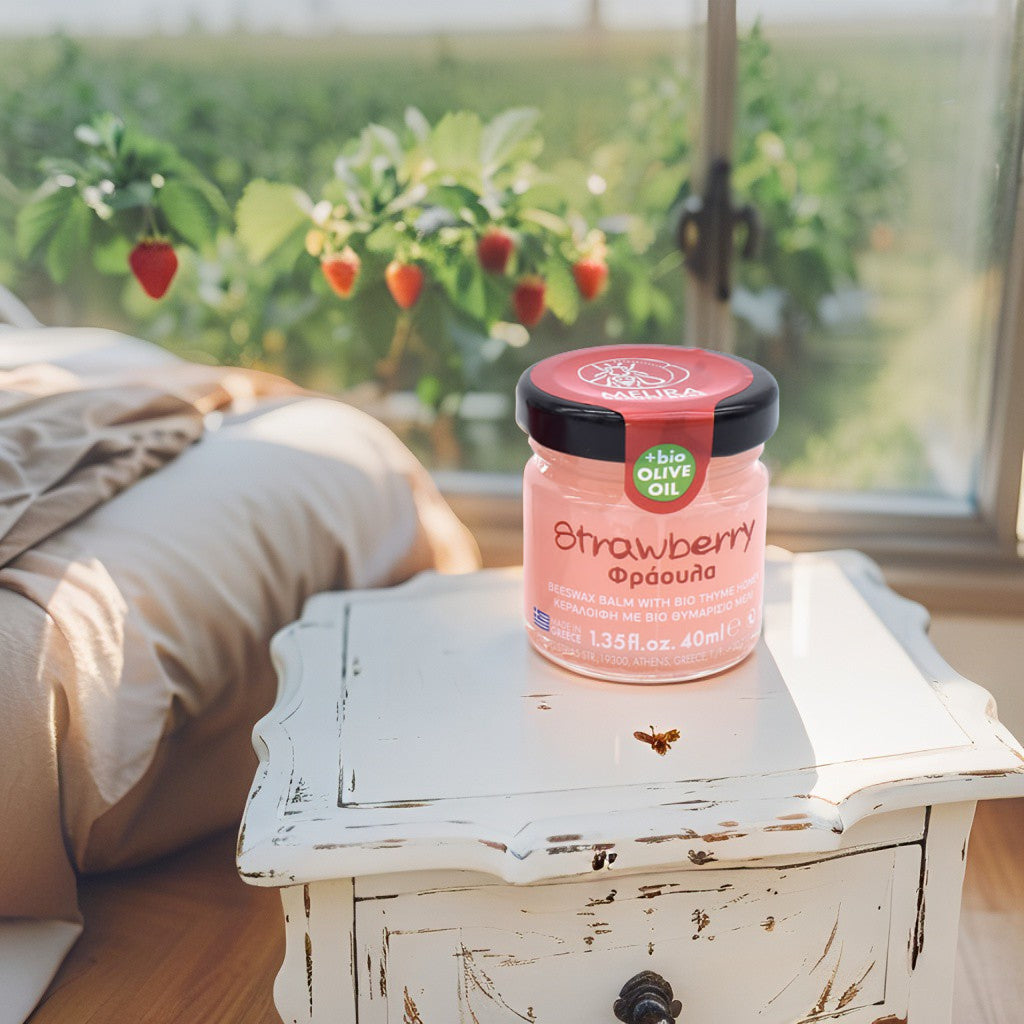 Melira Strawberry Beeswax Balm – natural skin care with strawberry aroma