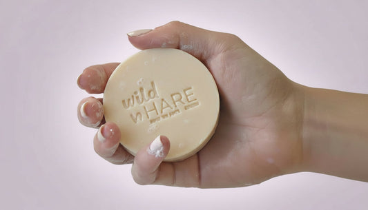 Thick & Bouncy Vegan Solid Shampoo Bar with Argan Oil for hydrated, voluminous, shiny and healthy hair.