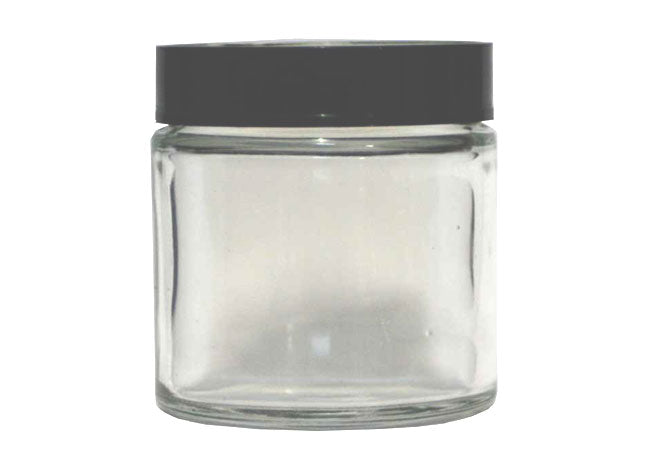 100 ml clear glass cosmetic jar with plastic lid for creams and DIY skincare