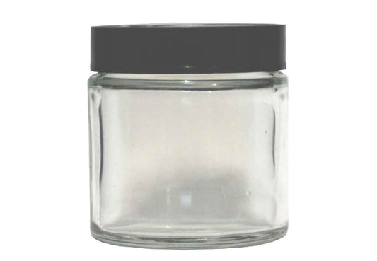 100 ml clear glass cosmetic jar with plastic lid for creams and DIY skincare