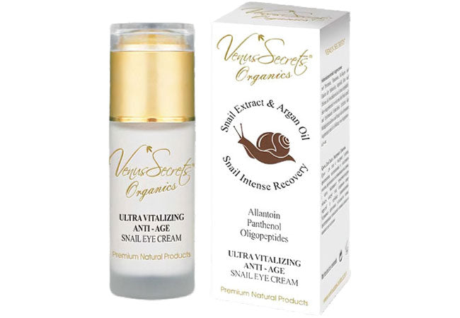 Venus Secrets Organics eye cream with snail extract, argan oil and aloe