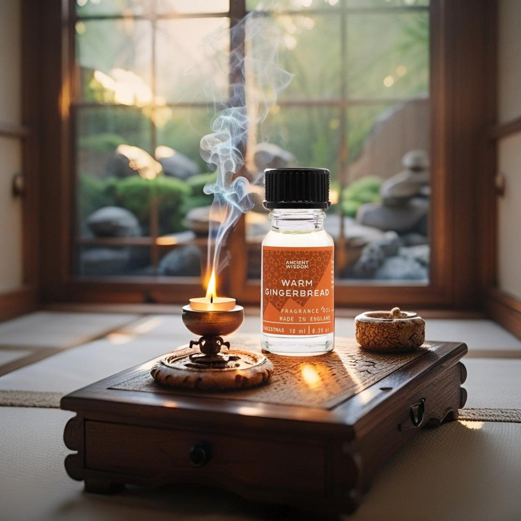 Warm Gingerbread oil by Ancient Wisdom for cozy, festive home fragrance