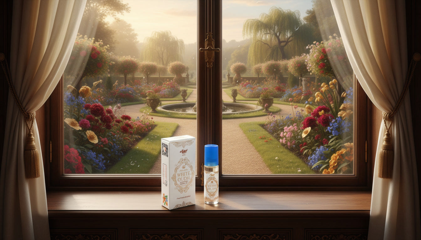White oudh perfume oil clean floral woody long lasting fragrance