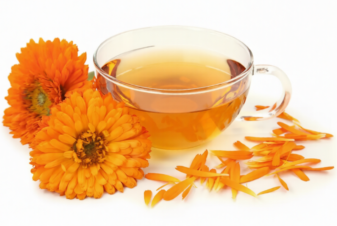 Dried calendula flowers for natural skin healing and herbal care