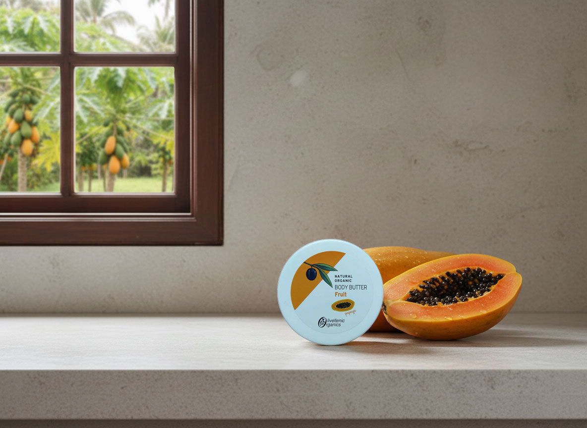 Papaya Body Butter - tropical body moisturizer with papaya extract for deep hydration